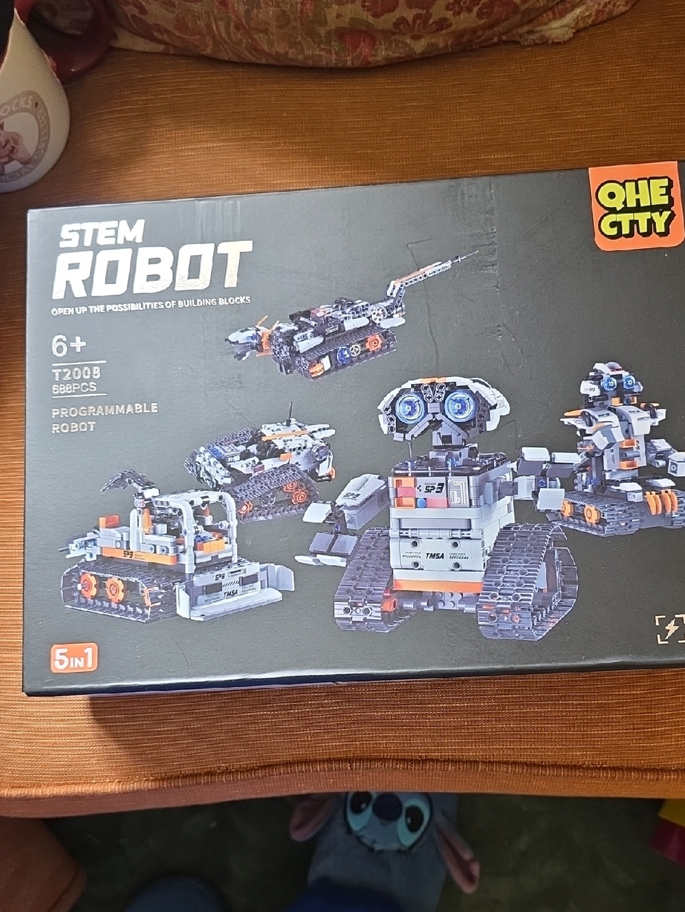 STEM Robot Building Set - Gray & Orange 5-in-1 Programmable Kit